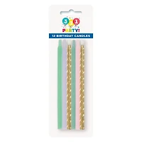 Pastel & Metallic Birthday Candles, Assorted, 12 Count
