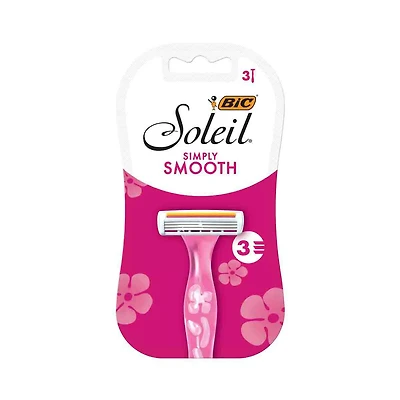 BIC Soleil Simply Smooth Women's Disposable Razor, 3 Pack