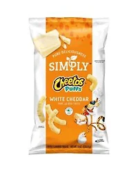 Cheetos Simply Puffs Cheese Flavored Snacks White Cheddar 8 oz.