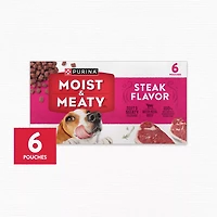 Purina Moist and Meaty Steak Flavor Soft Dog Food Pouches