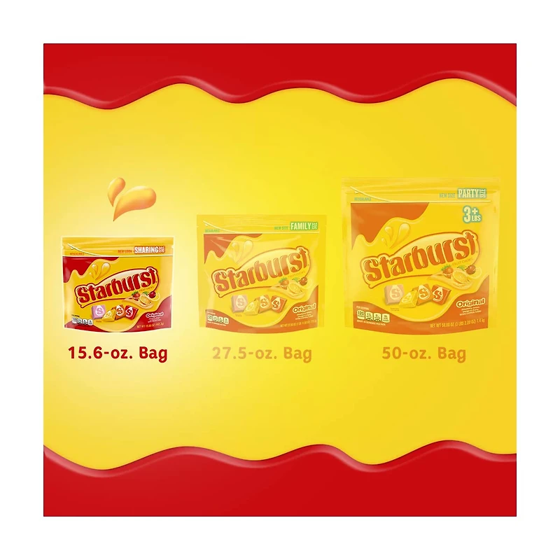 STARBURST Original Fruit Chews Chewy Candy, Sharing Size, 15.6 oz Bag