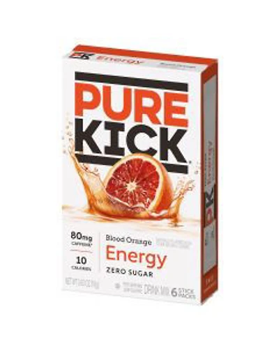 Pure Kick Singles To Go Energy Drink Mix, Blood Orange, 0.63 oz, 6 ct