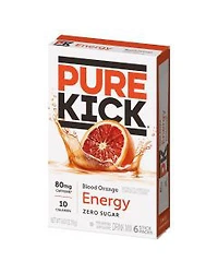 Pure Kick Singles To Go Energy Drink Mix, Blood Orange, 0.63 oz, 6 ct