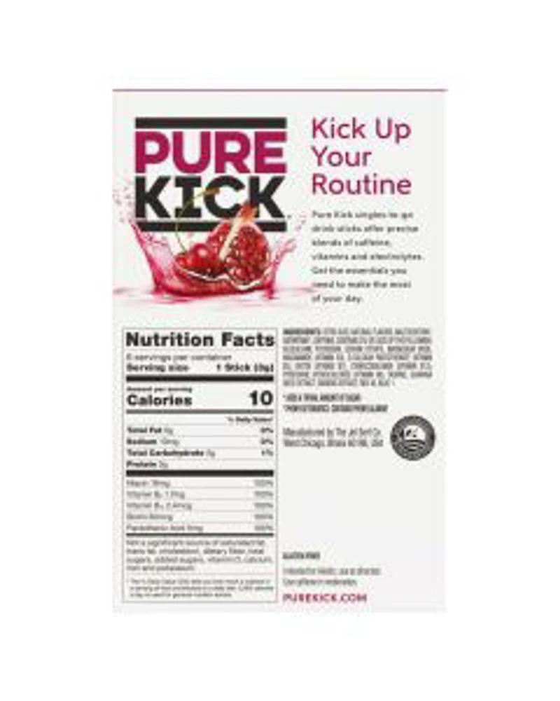 Pure Kick Singles To Go Energy Drink Mix, Black Cherry Pomegranate, 0.63 oz, 6 ct