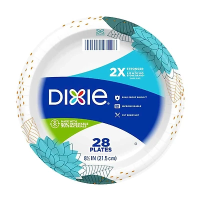 Dixie 8.5" Paper Plate, 28 Count