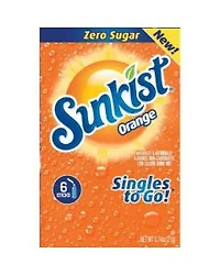 Sunkist Soda Orange Singles To Go Drink Mix, 0.74 oz, 6 ct
