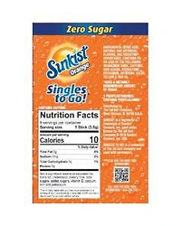 Sunkist Soda Orange Singles To Go Drink Mix, 0.74 oz, 6 ct