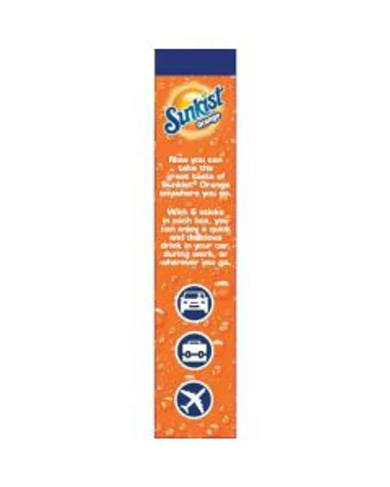 Sunkist Soda Orange Singles To Go Drink Mix, 0.74 oz, 6 ct