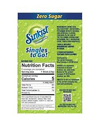 Sunkist Lemon Lime Flavored Singles To Go Drink Mix, 0.53 oz, 6 ct