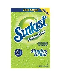 Sunkist Lemon Lime Flavored Singles To Go Drink Mix, 0.53 oz, 6 ct
