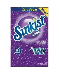Sunkist Grape Flavored Singles To Go Drink Mix, 0.53 oz, 6 ct