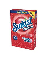 Sunkist Singles To Go Drink Mix, Strawberry, 0.53 oz, 6 ct