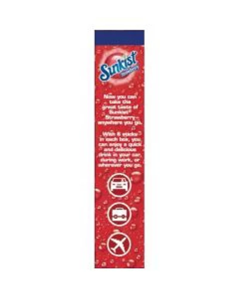 Sunkist Singles To Go Drink Mix, Strawberry, 0.53 oz, 6 ct