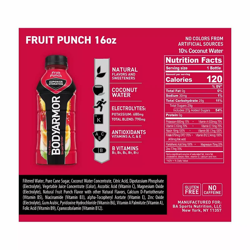 Bodyarmor Fruit Punch Sports Drink, 16 fl oz