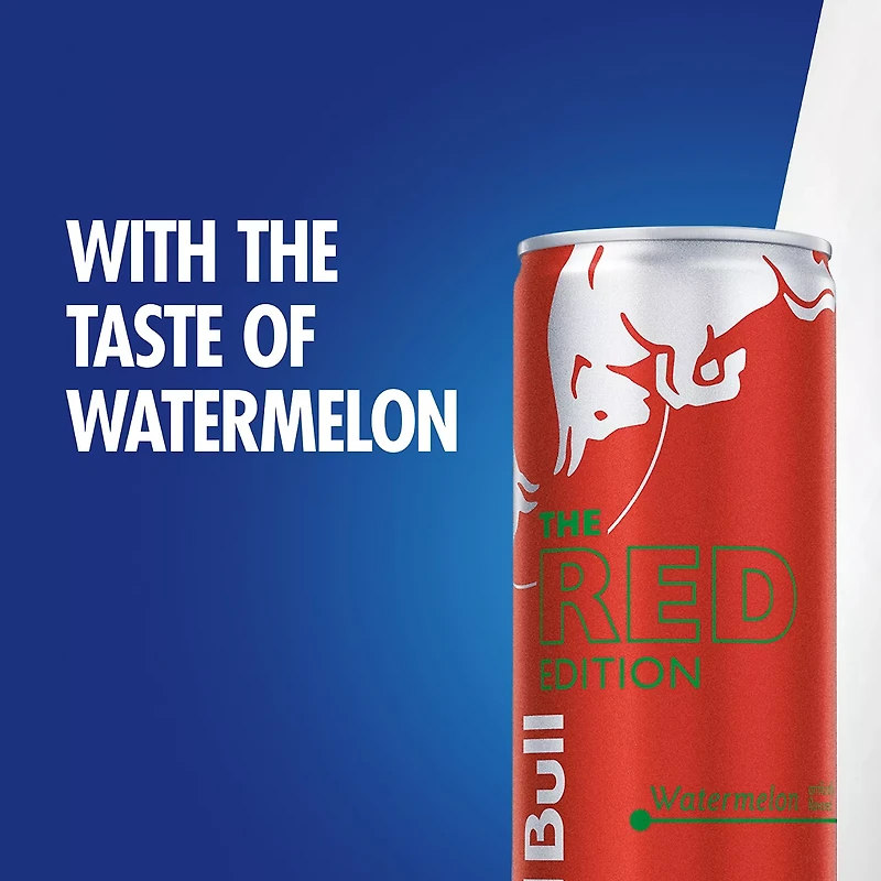 Red Bull Red Edition Energy Drink, Watermelon, 8.4 fl. oz. Can, 80mg Caffeine, Taurine & B Vitamins