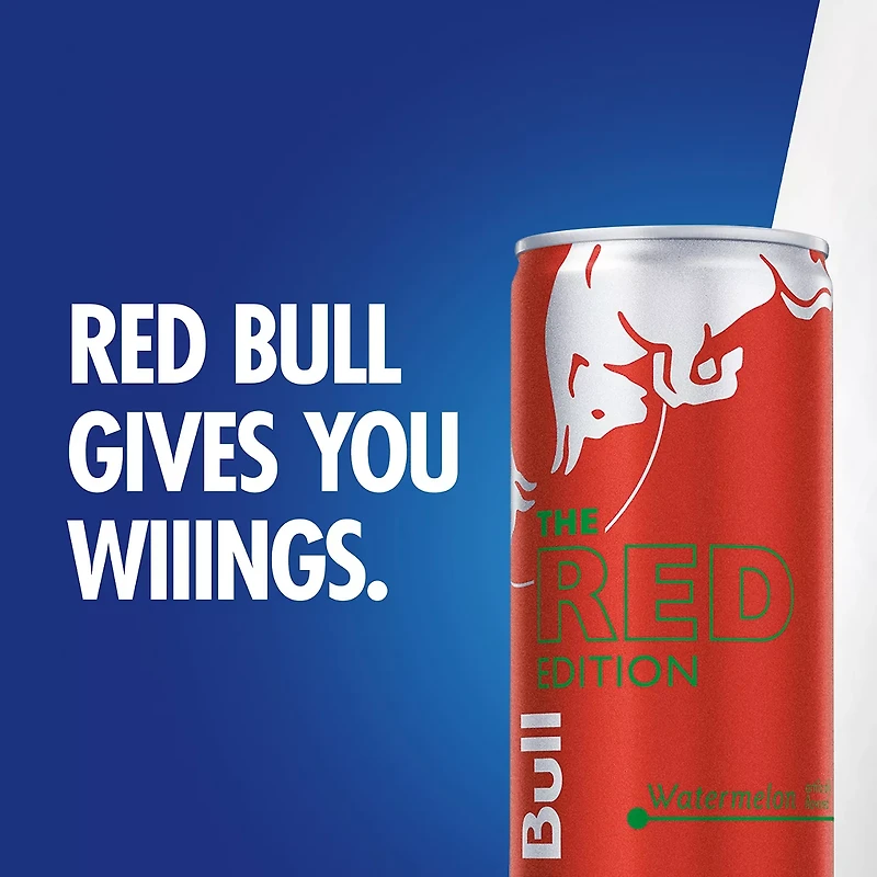 Red Bull Red Edition Energy Drink, Watermelon, 8.4 fl. oz. Can, 80mg Caffeine, Taurine & B Vitamins