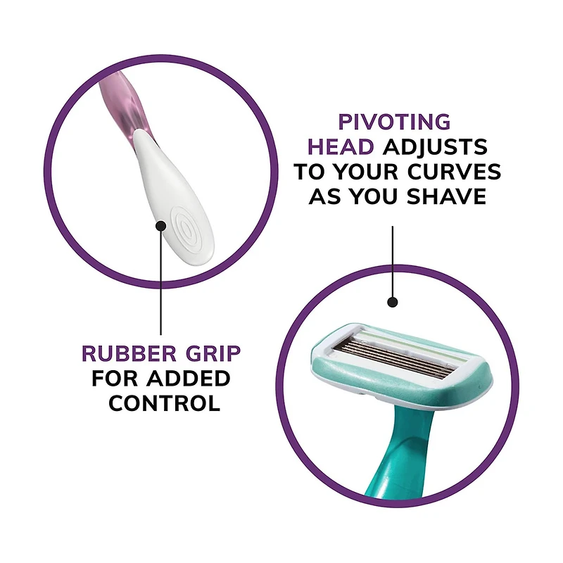 BIC Soleil Sensitive Advanced Women's Disposable 5 Blades Razors, 2 Count