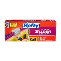 Hefty Storage Slider Gallon Bags, Pack of 18