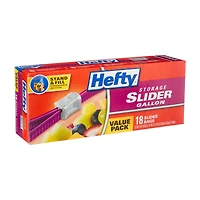Hefty Storage Slider Gallon Bags, Pack of 18
