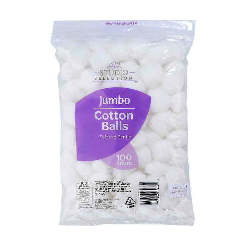 Jumbo Cotton Balls, 100 Count