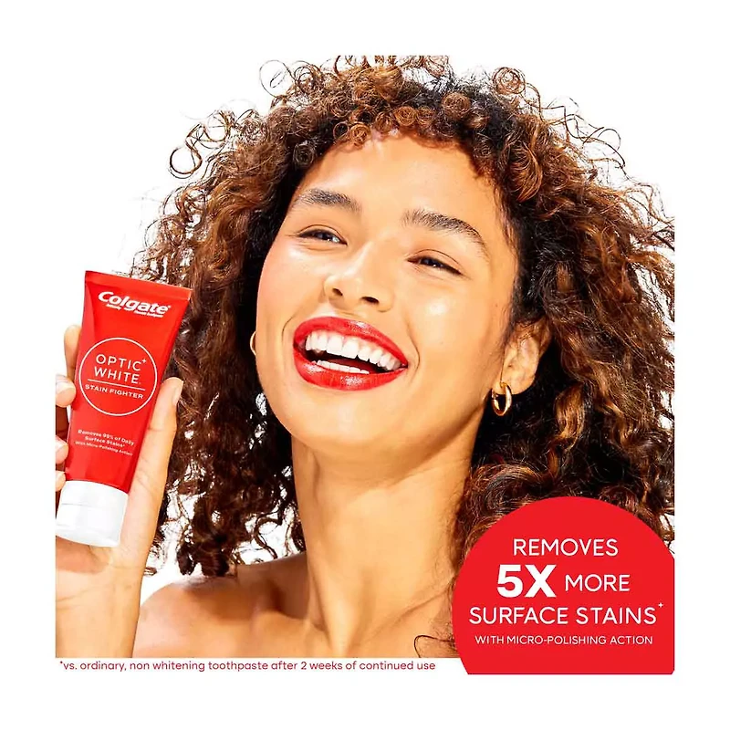 Colgate Optic White Stain Fighter Stain Removal Toothpaste, Fresh Mint Gel, 4.2 oz