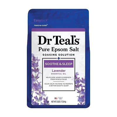 Dr Teal's Pure Epsom Salt Soak with Lavender Essential Oil, 3 lbs