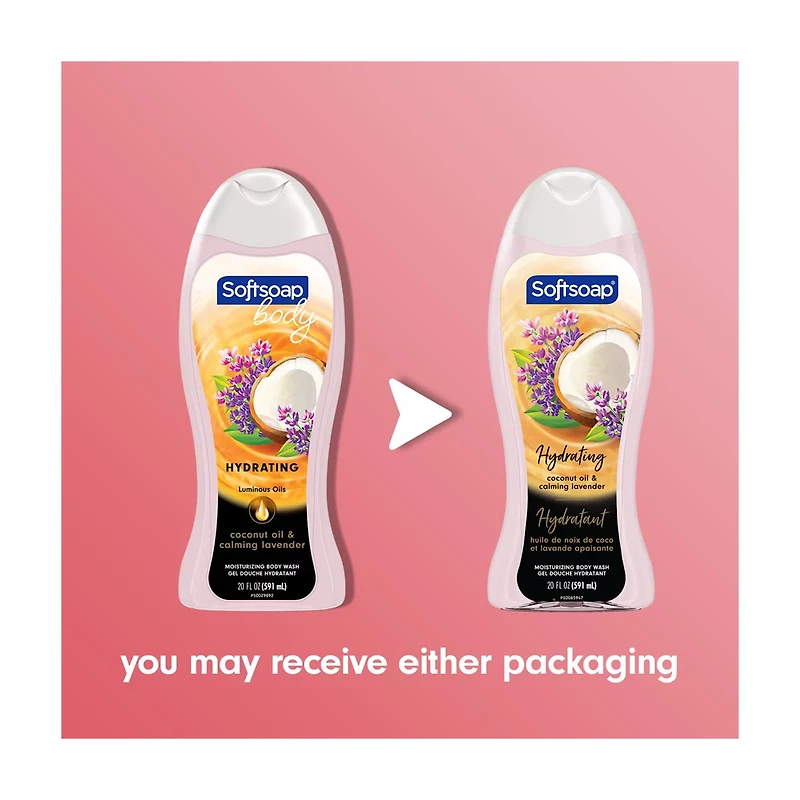 Softsoap Body Coconut Oil & Calming Lavender Body Wash, 20 Oz