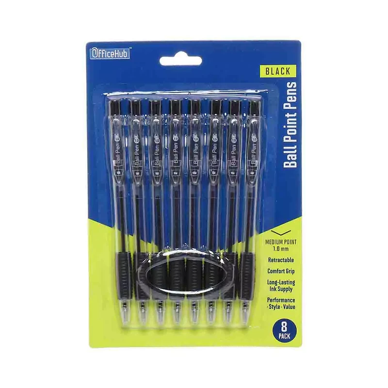 OfficeHub Black Ballpoint Pens