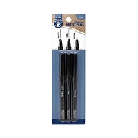 Crafter's Closet Artist Illustration Micro-Line Black Pen Set, includes Small, Fine and Detail Pen Tips, 3 Pieces