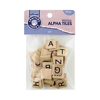 Crafter's Closet Unfinished Wood Alphabet Letter Tiles, 60 Pieces