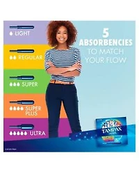 Tampax Pearl Tampons, Super/Super Plus/Ultra Absorbency with LeakGuard Braid, Triple Pack, Unscented, 34 Count