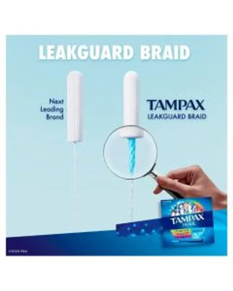 Tampax Pearl Tampons, Super/Super Plus/Ultra Absorbency with LeakGuard Braid, Triple Pack, Unscented, 34 Count