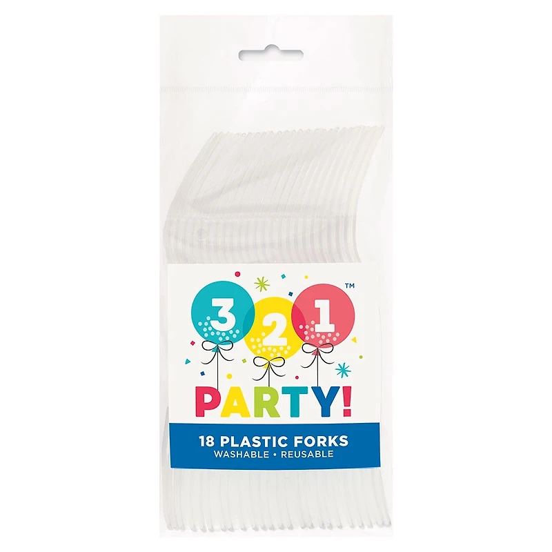 Clear Plastic Forks, 18 Count