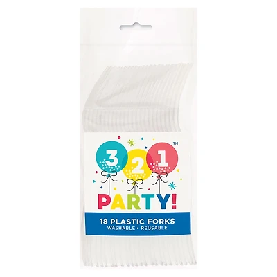 Clear Plastic Forks, 18 Count
