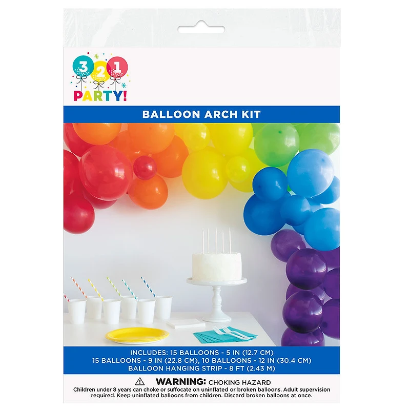 Rainbow Balloon Arch Kit, 40 Pieces