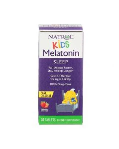 Natrol Kids Melatonin Strawberry Flavored Sleep Tablets, 30 ct