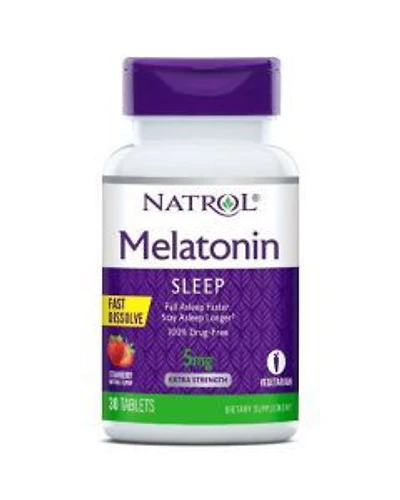 Natrol Melatonin Strawberry Flavored Sleep Tablets, 30ct