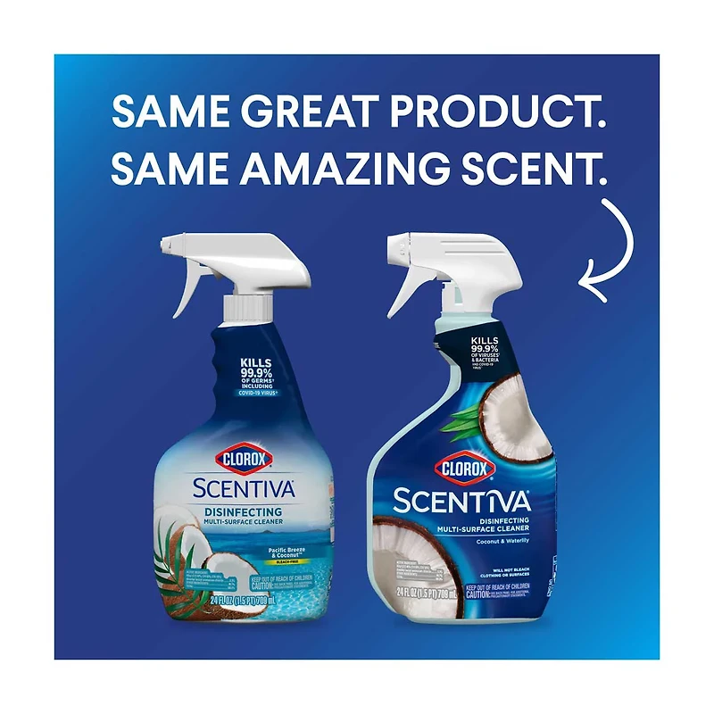 Clorox Scentiva Coconut and Waterlily Disinfecting Multi-Surface Cleaner, 24 fl