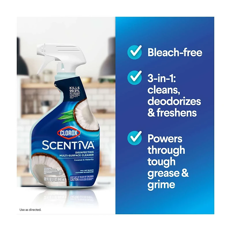 Clorox Scentiva Coconut and Waterlily Disinfecting Multi-Surface Cleaner, 24 fl