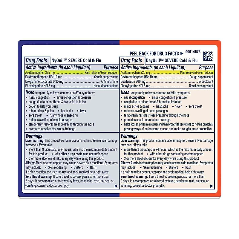 Vicks DayQuil & NyQuil SEVERE Co-Pack, Cold & Flu Over-the-Counter Medicine, 12 ct