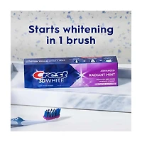 Crest 3D White Advanced Radiant Mint, Teeth Whitening Toothpaste, 2.7 oz