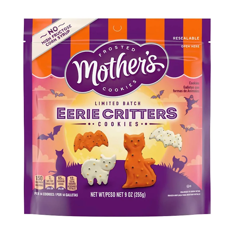 Mother's Limited Batch Eerie Critters, Shortbread Cookies, Halloween Snacks, 9 oz