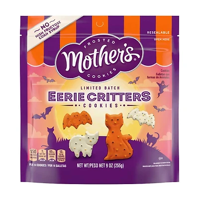 Mother's Limited Batch Eerie Critters, Shortbread Cookies, Halloween Snacks, 9 oz