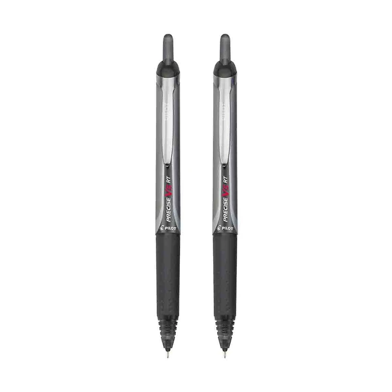 Pilot Precise V5 Premium Rolling Ball Pens, Extra Fine Point, Black Ink, 2 Count