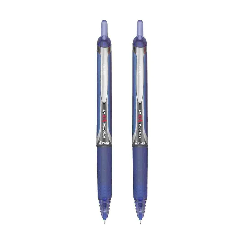 Pilot Precise V5 Premium Rolling Ball Pens, Extra Fine Point, Blue Ink, 2 Count