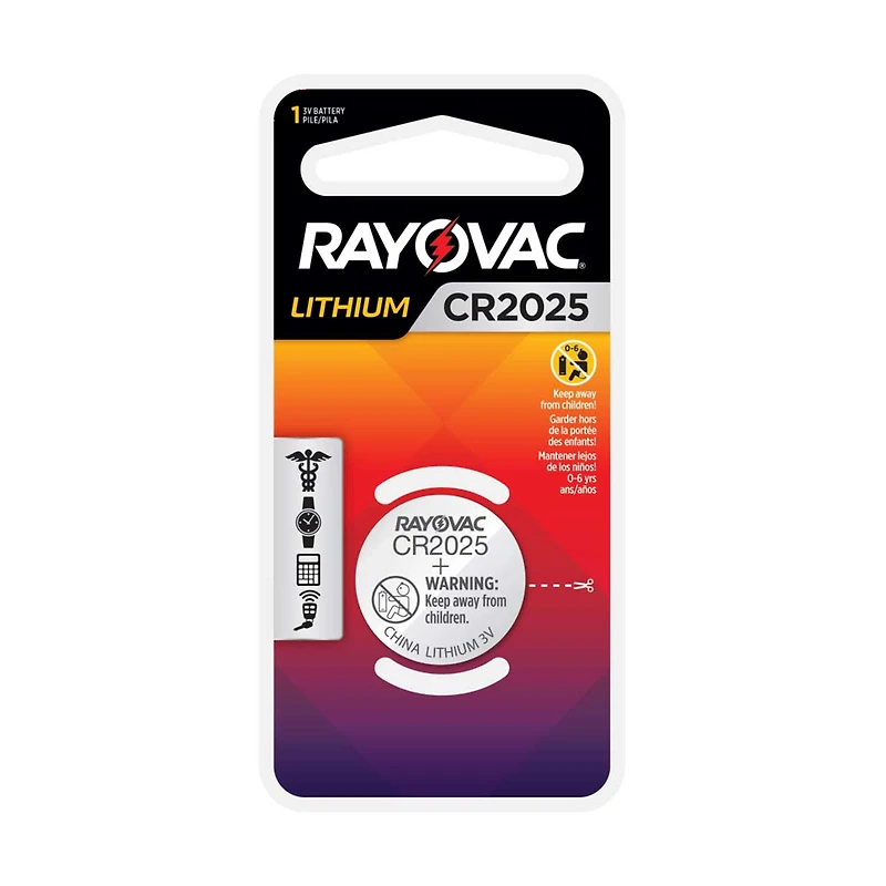 Rayovac Lithium Coin Cell Batteries  Size 2025 3V, 1 Pack