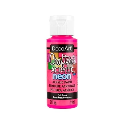 Crafter's Neon Acrylic Paint, 2 oz., Pink Neon