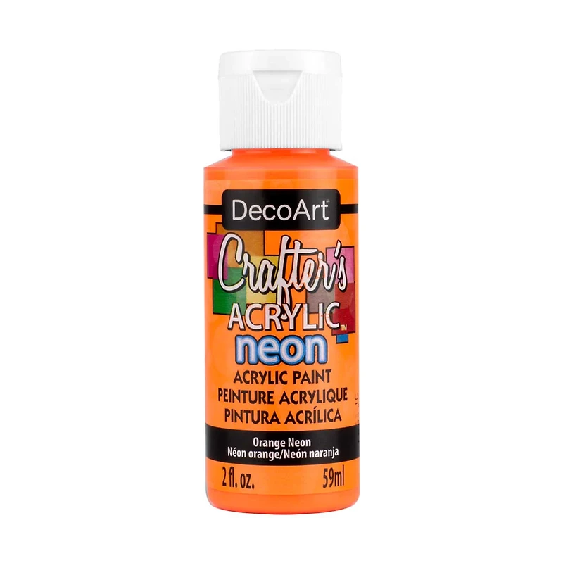 Crafter's Neon Acrylic Paint, 2 oz., Orange Neon