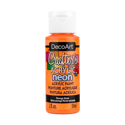 Crafter's Neon Acrylic Paint, 2 oz., Orange Neon