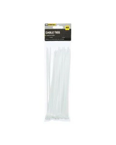 Pro Essentials 8" Cable Ties - Natural White, 40 Count